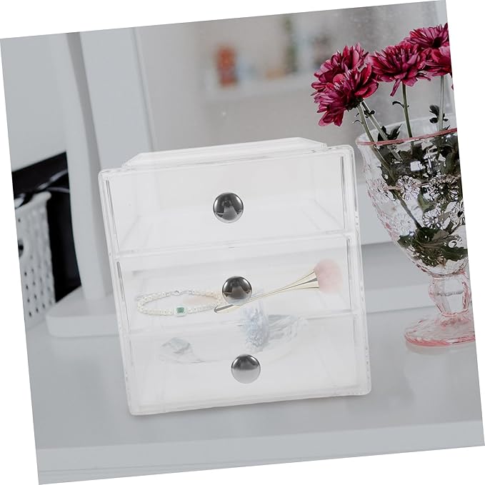 Three-layer Drawer Storage Box Desk Top Organizer Divided Containers Jewelry Organizer