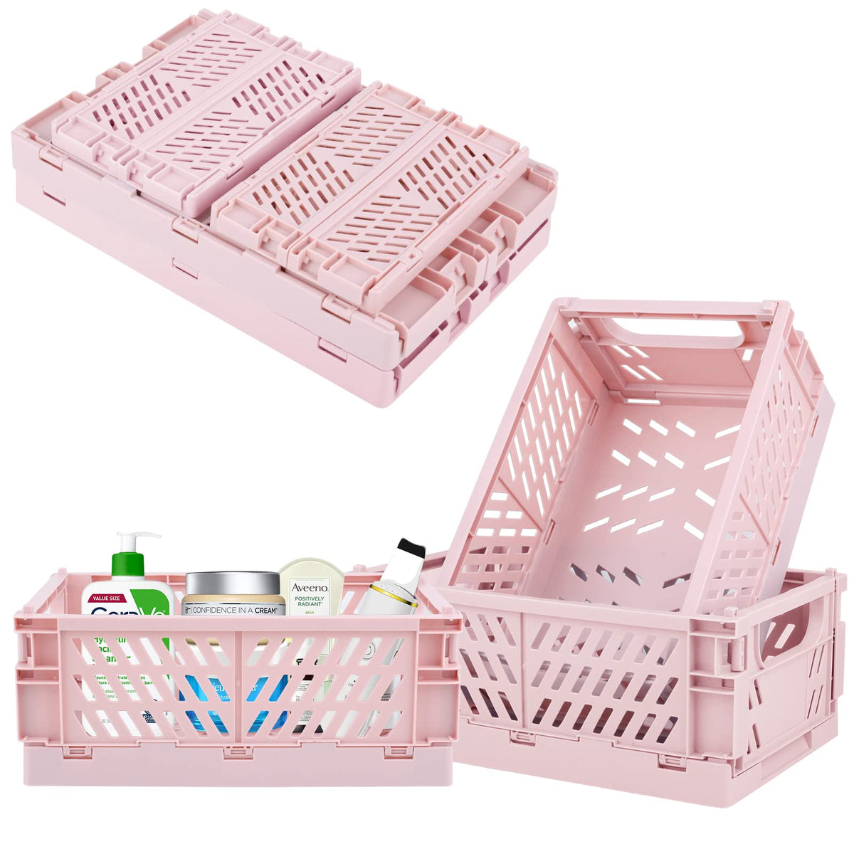 4 Pack Collapsible Small Storage Bins and Baskets, D | All Products - Image 1