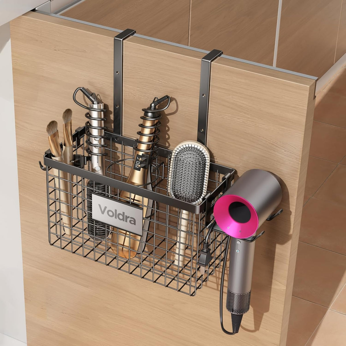 Hair Dryer Holder Cabinet Door, Adhesive Hair Tool | Home Organization - Image 1