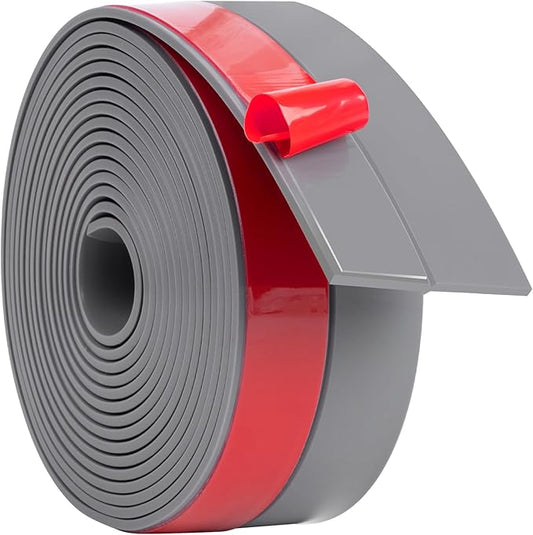 ToLanbbt Weather Stripping Silicone Door Seal Strip 2 in x 10 ft Door Draft Stopper Self Adhesive Door Draft Tape, Side & Bottom Gaps Insulation Strip for Glass Shower Door Sliding Door Window, Gray