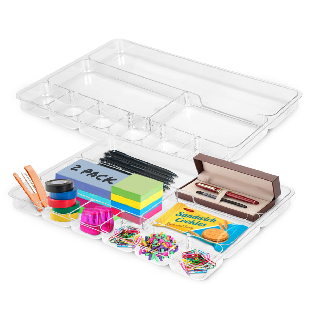 Manaloom Desk Drawer Organizer Tray with 9 Storage Compartments - Image 1