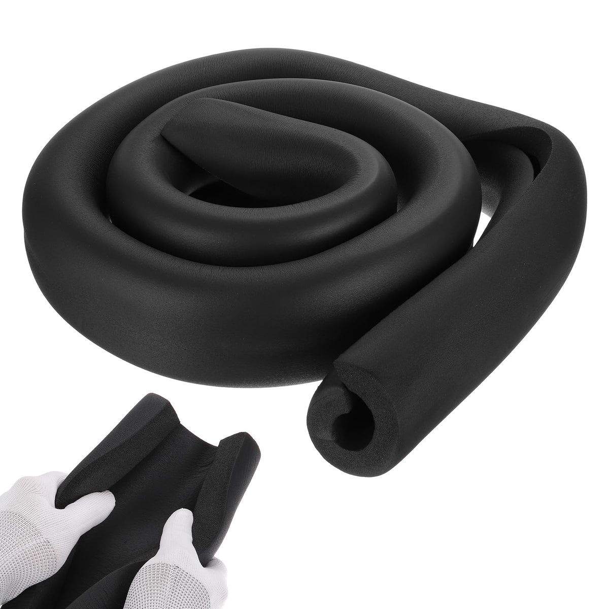 uxcell 1-7/8"(48mm) ID x 6.6Ft Pipe Insulation Foam Tube Black - Image 1