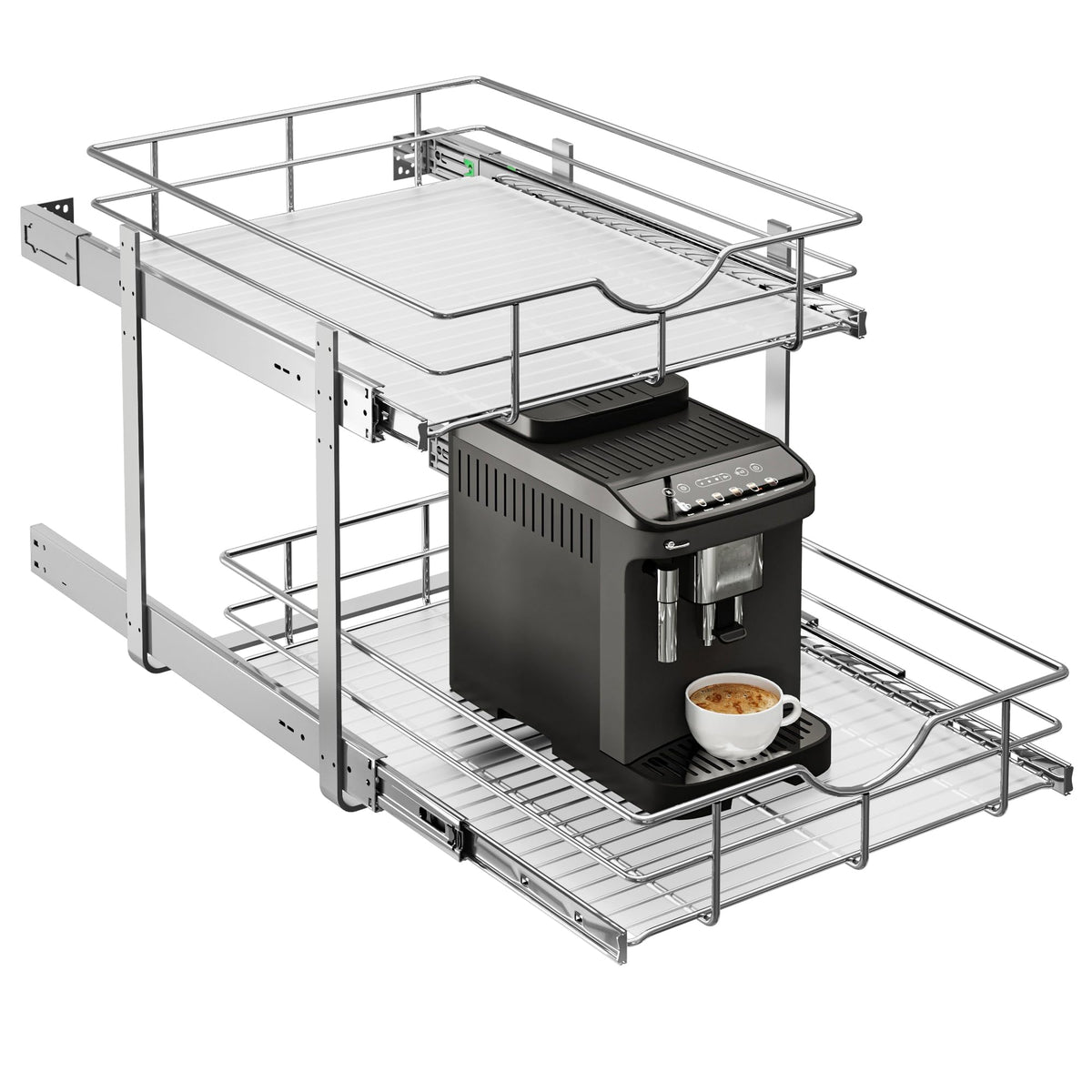 WelFurGeer 2-Tier Kitchen Cabinet Pullout Shelf and | Pull Out Organiz - Image 1