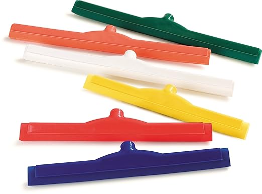 SPARTA 4156704 Plastic Floor Squeegee, Shower Squeegee With Double Foam For Window, Glass, Shower Door, Floor, Windshield, 18 Inches, Yellow, (Pack of 6)
