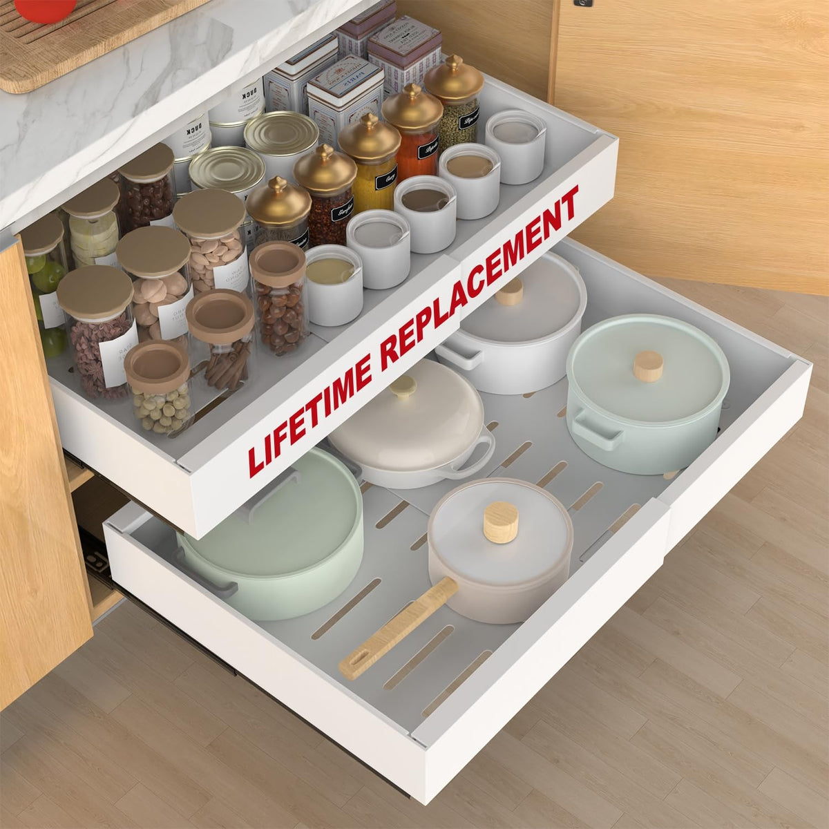 1-Pack Expandable Pull Out Cabinet Organizer | Home Organization - Image 1