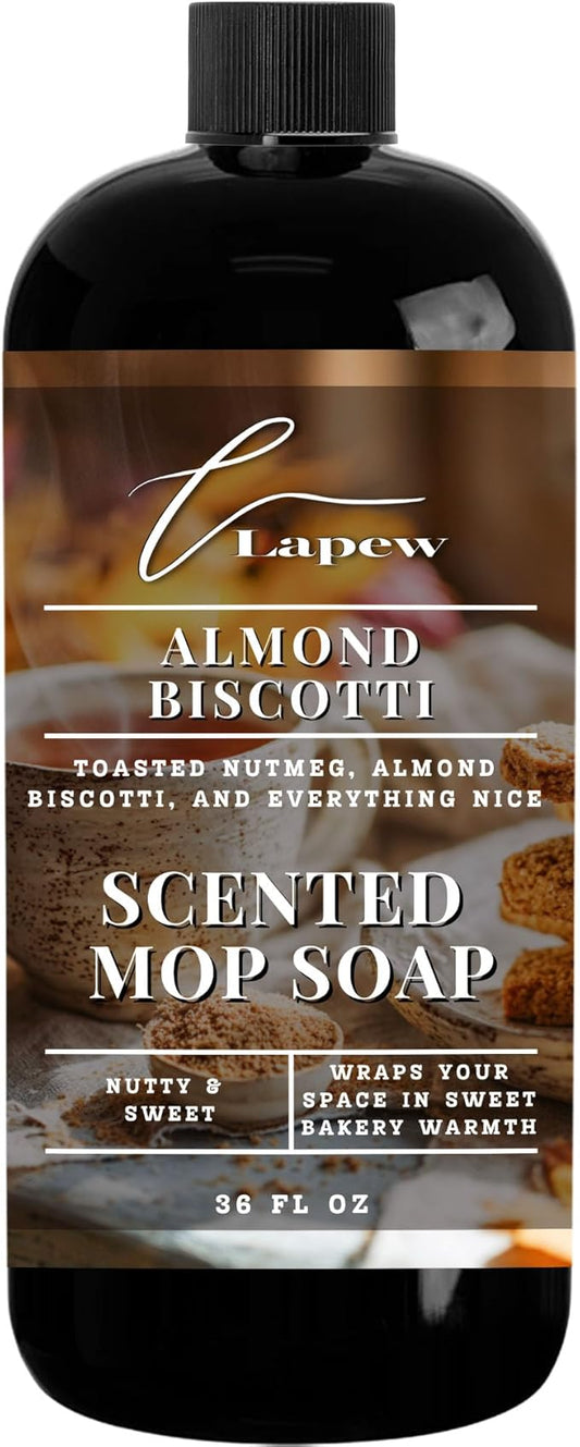 Lapew Almond Biscotti Scented Mop Soap - Luxury Floor Cleaner Concentrate for Mopping Tile, Laminate, Vinyl & Hardwood | Streak-Free, Low-Foam | 36 oz
