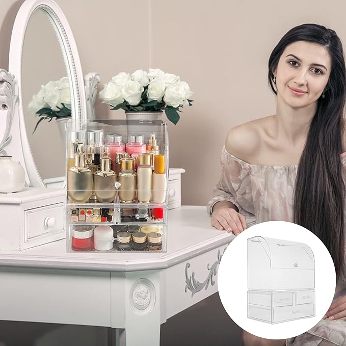 Cosmetic Storage Boxes Dividers Makeup Display Box Tabletop Organizer for Beauty Products