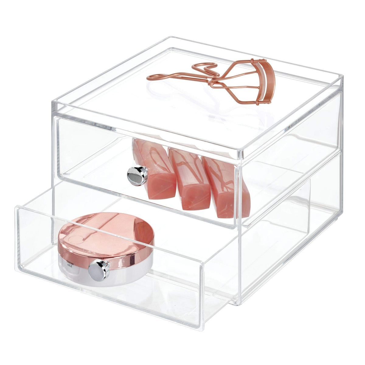 iDesign Plastic 2 Jewelry Box, Compact Storage Organization - Image 1