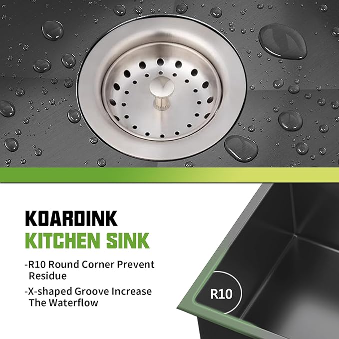 Black RV Kitchen Sink, 13x15In Stainless Steel Undermount Single Bowl Space-Saving Workstation Kitchen&Bar Sink Come With Foldable Faucet,Cutting Board,SS Grid Nice For RV,Tiny Home,Small Bar