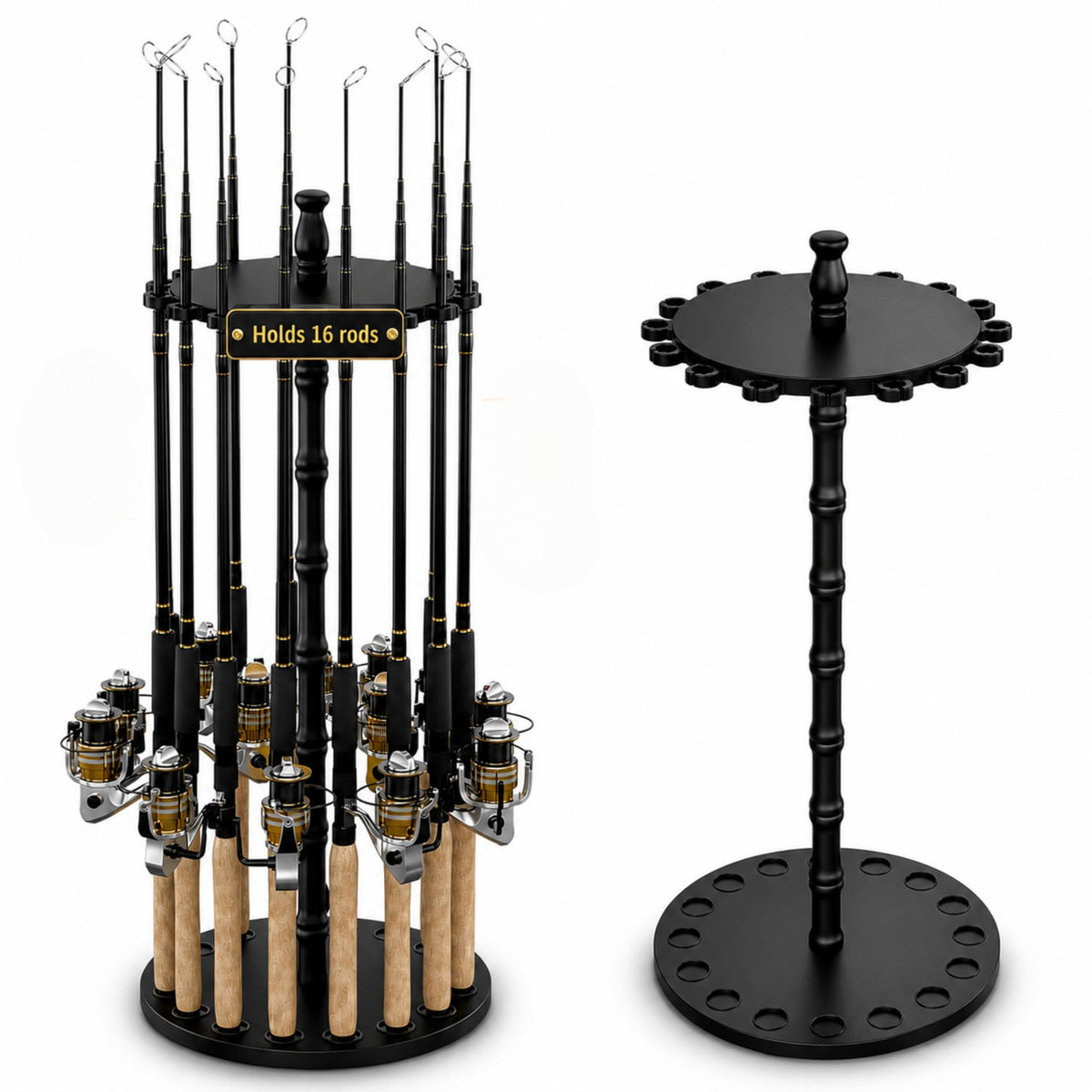 Rush Creek Creations Fishing Rod Holder for 16 Rods, Tackle Box - Image 1