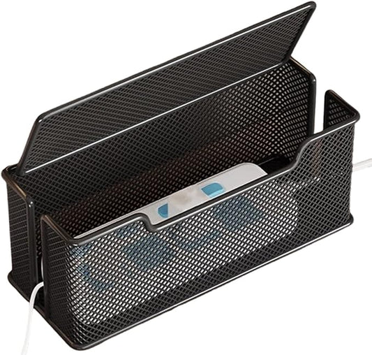 Cable Management Box,Desk Cable Organizer Box,No Installation Wire Cord Box Hider,Metal Mesh Cord Holder for Desk TV Computer USB Hub System to Cover and Hide & Power Strips & Cords