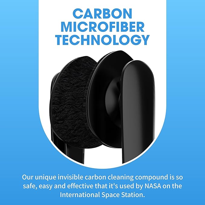 CarbonKlean Peeps Eyeglass Lens Cleaner - Efficient and Durable Carbon Microfiber Technology - Exclusively Used by NASA - 500 Uses (Silver, 2 Pack)