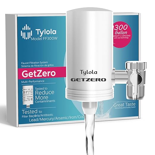 NSF Certified Kitchen Faucet Water Filter – Removes 99% Chlorine, Heavy Metals & Impurities, Premium Stainless Steel, Easy Installation, Long-Lasting, by Tylola