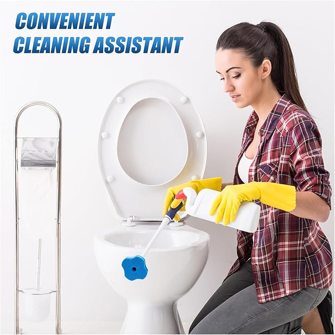 100PCS Toilet Bowl Wand Refills, Replacement Heads for Bathroom Washroom Cleaning Pads, Disposable Toilet Brush Refills Compatible with Household Brushes Scrubbers Cleaning Refill Pack Ocean Fresh