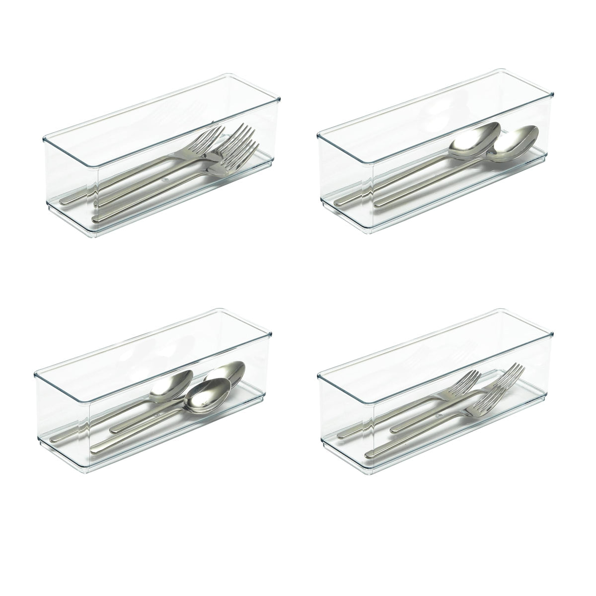 Clearly Small Narrow Drawer Organizer, 9.37"x3.12"x2.95", 4 Pack - Image 1