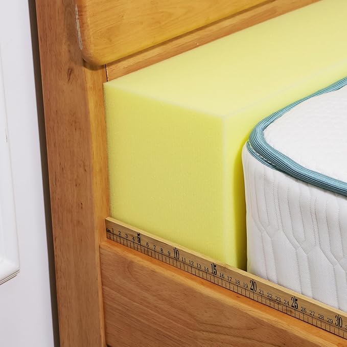 Bed Gap Filler, High Density Foam Mattress Extender for Headboard/Wall Gaps,2-Meter Extra Long Cut-to-Fit Yellow Foam Sponge Strip (78''x6''x7'')