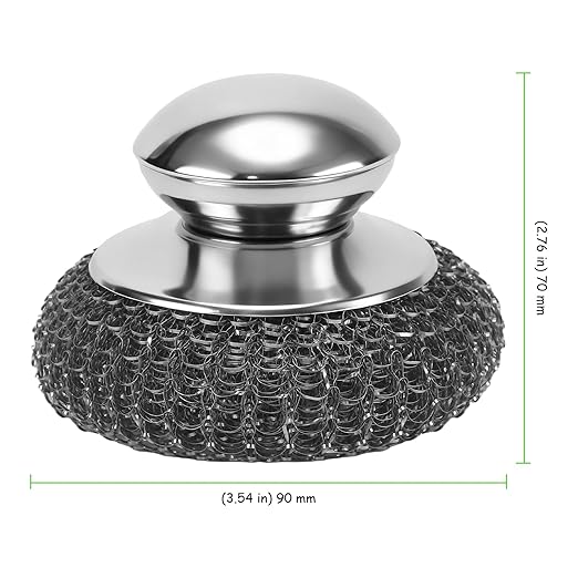 30 PCS Steel Wool Scrubbers with Handle, Equipped with Replacement Steel Scouring Pads, Metal Scrubber for Cleaning Dishes, Pans, Cast Iron, Pots, Grills, Stoves, Sink, Silver