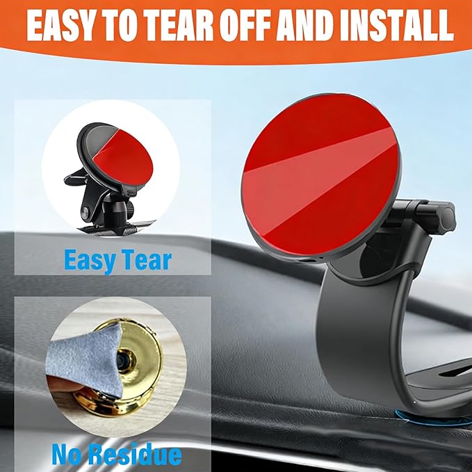 4Pcs 2.83" VHB Dash Cam Adhesive Pad , Heat Resistant Square Double Sided Car Mount Sticky Pad, Sticky Tape for Car Windshield, Dashboard, GPS, Includes 2 Replacement Sticky Pads (2.83" * 2.83")