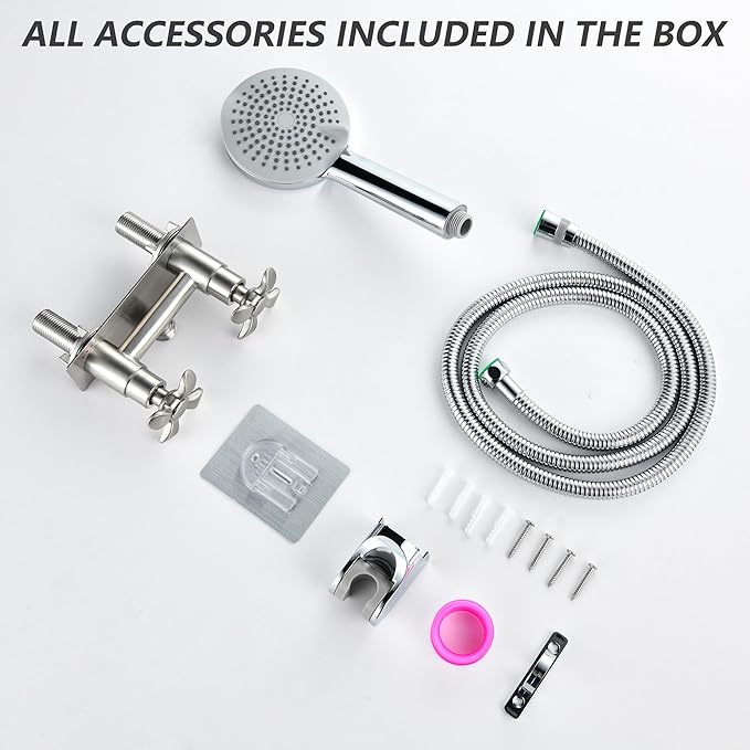 RV Shower Faucet, All Metal Camper Shower Faucet Replacement, 4" RV Outdoor Shower with 5 Modes Handheld for RV, Camper, Motorhome