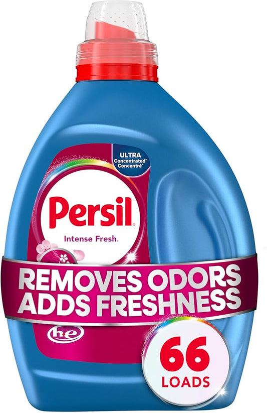 Persil Intense Fresh Everyday Clean, Liquid Laundry Detergent, High Efficiency (HE), Deep Stain Removal, Ultra Concentrated, 50 fl oz, 66 Loads