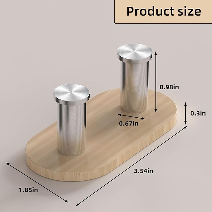 Kayqi 304 Stainless Steel Medium-Sized Minimalist Multifunctional Hooks, self-Adhesive (Set of 3) (Silver)