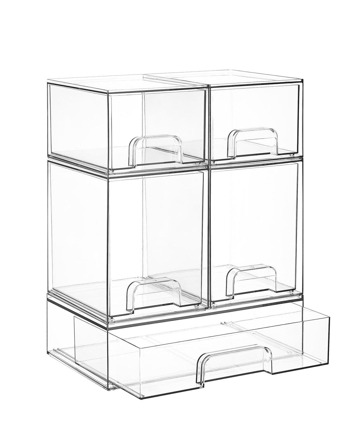 Vtopmart Clear Stackable Storage Drawers Set of 5, P | Pull Out Organi - Image 1