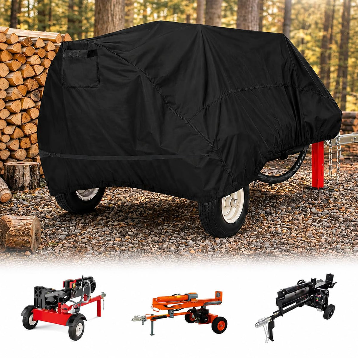 Log Splitter Cover 83" x 45" x 39" Waterproof Heavy Duty Outdoor - Image 1