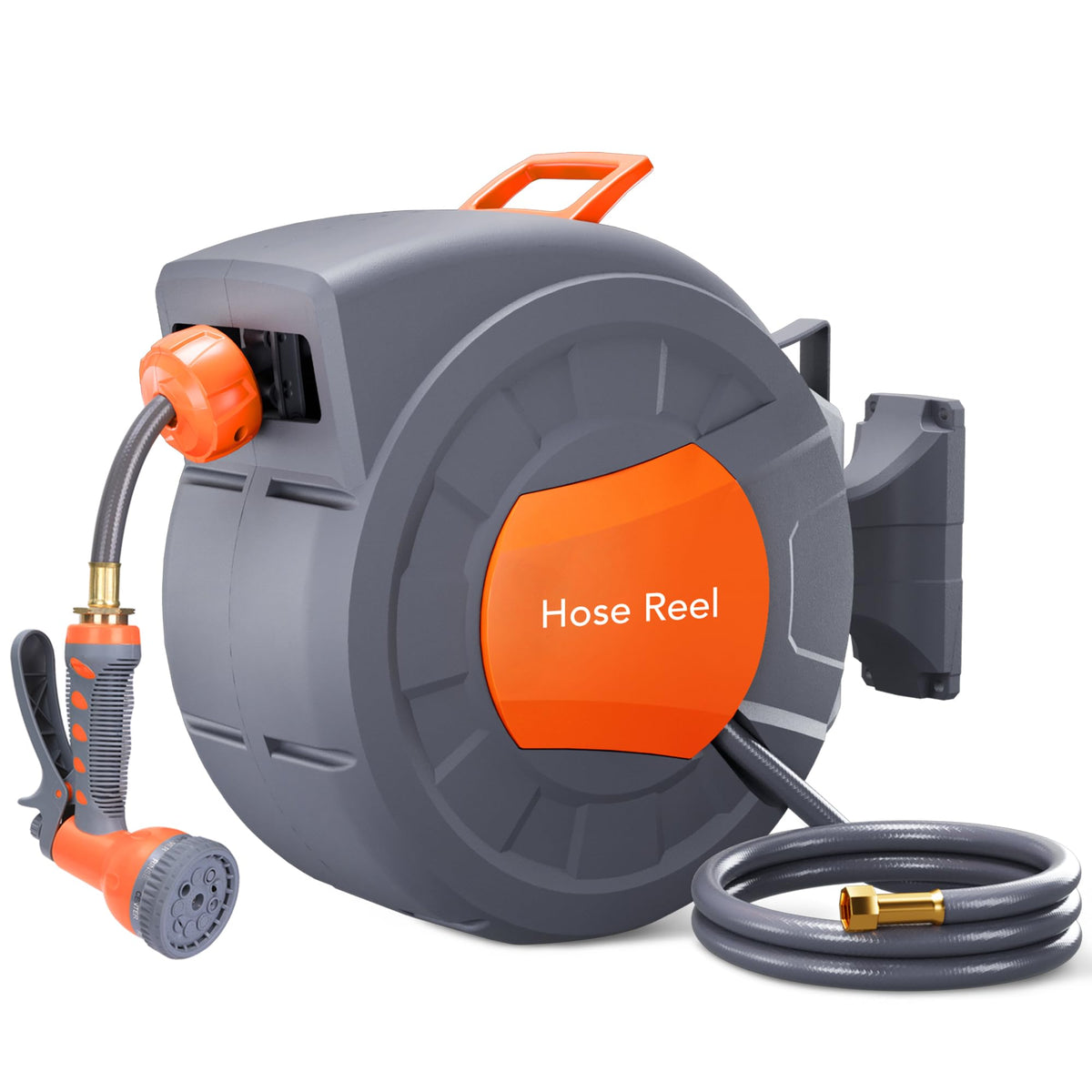 1/2 in x 72 ft Retractable Garden Hose Reel, Water Hose Reel Auto - Image 1