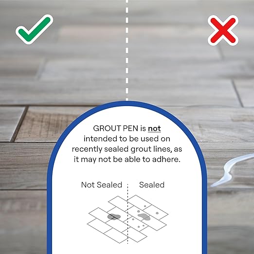 Grout Pen Tile Paint Marker: Waterproof Grout Paint, Tile Grout Colorant and Sealer Pen - Narrow 5mm, 2 Pack with Extra Tips (7mL) - Terracotta