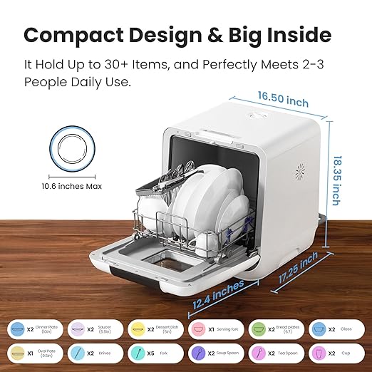 COMFEE' Countertop Dishwasher & Bissell Pet Hair Eraser Lithium Ion Cordless Hand Vacuum, Purple