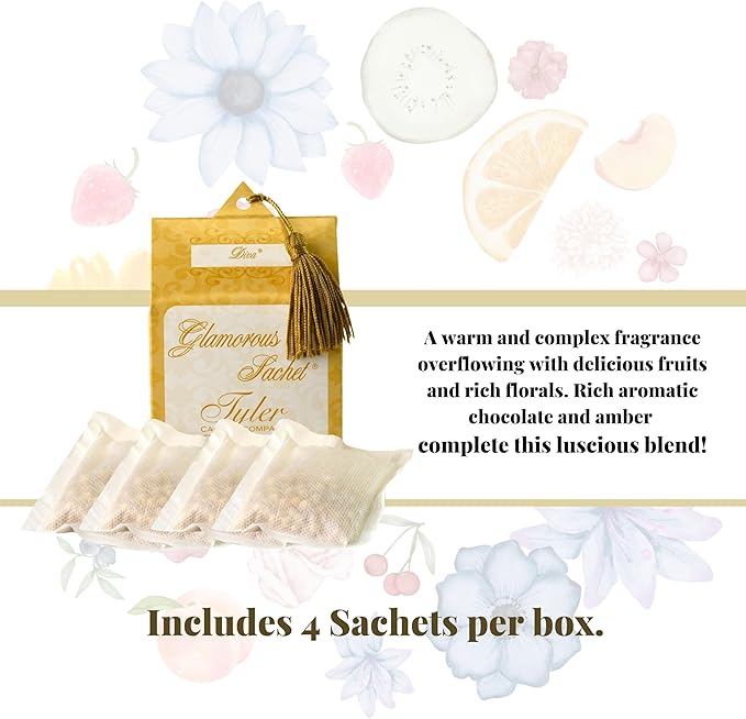 Worldwide Nutrition Bundle: Tyler Candle Company Diva Dryer Sheet Sachets - Glamorous Reusable Dryer Sheets - 2 Packs of 8 Sachets, Dryer, Home, or Personal Sachet and Multi-Purpose Key Chain