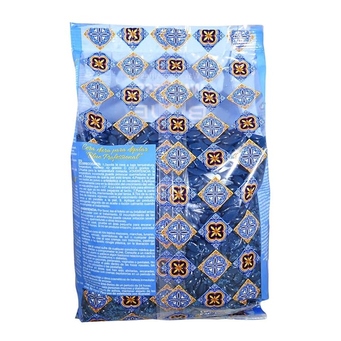 Waxness Film Hard Wax Beads Blue Professional 2.2 lb (1 kg) – Stripless Professional Hard Wax for Coarse Hair, Strong Grip, Smooth Application – Made in Italy