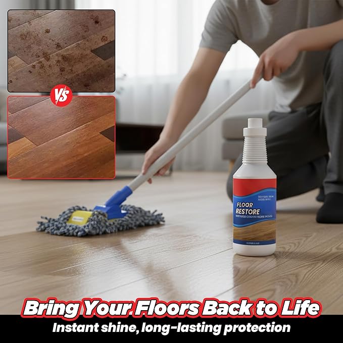 Floor Restore Cleaner - Floor Restorer & Polish for Tile, Shine Wood, Laminate, Vinyl, Bamboo - Flooring Protection Agent (3 pcs)