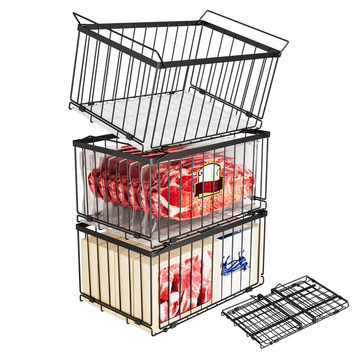 Large Freezer Organizer Bins for 5 to 9 Cu.Ft,Quick - Image 1