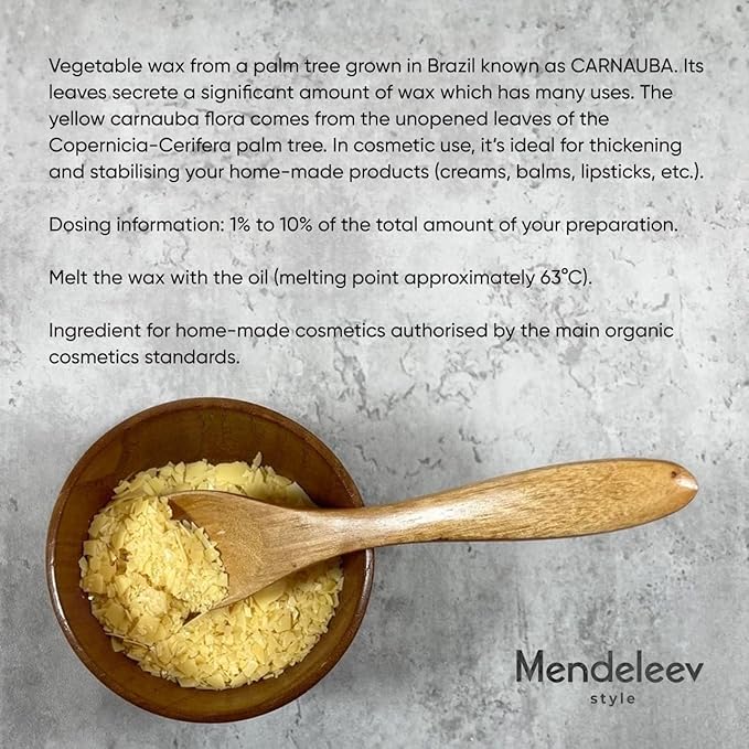 8 Oz Carnauba Wax Flakes for Wood Polishing, Candle Making