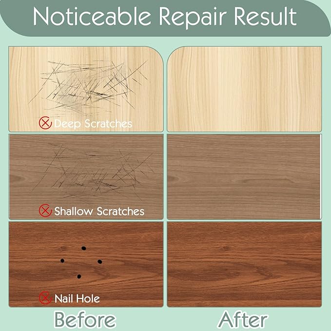 Zorfeter 30 Pack Wood Filler Sticks with 2 Scrapers, 30 Colors Wood Wax Crayons Furniture Repair Kit, Scratch Repair Crayons for Floors Cabinets Tables Doors