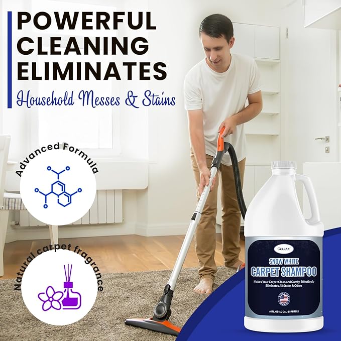 Carpet Cleaner Shampoo - MADE IN USA - Concentrate Carpet Cleaner & Deodorizer - Pet Stain And Odor Remover - Rug Extracting Shampoo, Upholstery, and Machine Use - Fresh Scent (64 Fl oz)