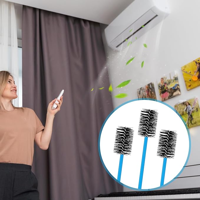 6pcs Condensate Flexible Drain Brush, Premium Nylon and PVC Condensate Drain Flexible Drain Brush with Soft Brush Head Easily Clean Dirt Keep Condensate Traps Clean