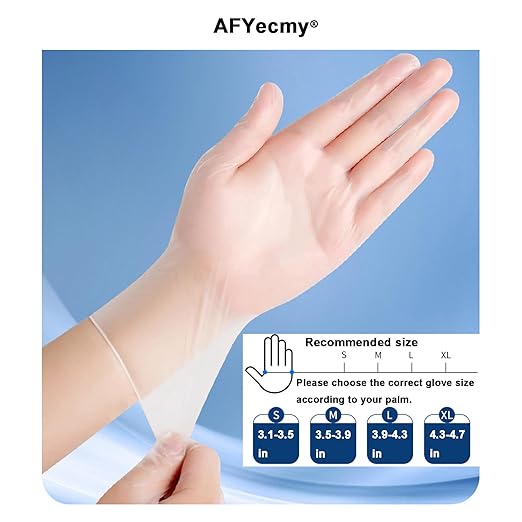 Clear Vinyl Gloves, Powder-Free & Latex-Free, Disposable Clear Gloves, Cleaning Gloves,5 Mil, 100 Count, X-Large