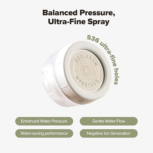 Bathroom Sink Faucet Water Filter, Filtration with Vitamin C Gel, Removes Chlorine & Heavy Metals, NSF Certified Hard Water Softener for Sensitive Skin Care, Made in Korea - Pure White