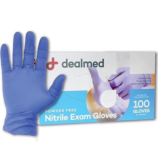Dealmed Nitrile Exam Gloves – 90 Count X-Large (Pack of 1) Disposable, Non-Irritating, Latex Free, Multi-Purpose for First Aid Kit, Medical Facilities & More