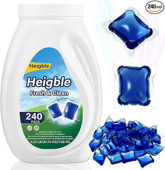 240 Count Laundry Detergent Pods Bulk Laundry Detergent Soap Pacs Ultra Concentrated for Clean Clothes Stain Fighting Fresh Scent(Bellflower Scent)