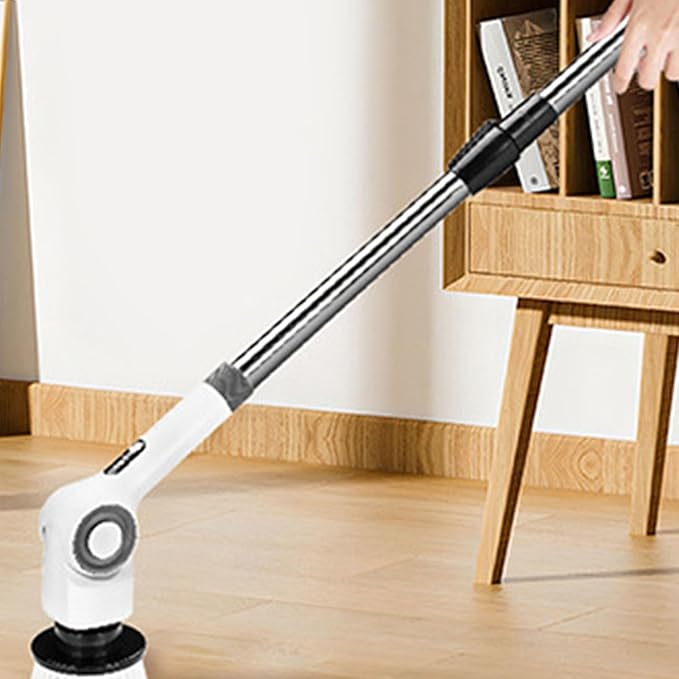 Electric Spin Scrubber Cordless | IPX7 Water - Safe with 7 Brush Heads | 3 Speed Scrubber for Bathroom Tile/Kitchen Sink/Grout Care | 100 Min Runtime, LED Display