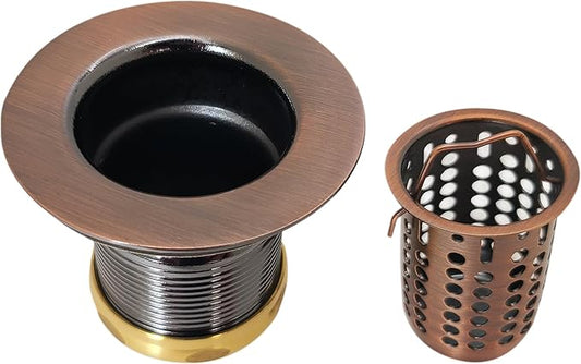 Westbrass A218-11 Junior Bar and Laundry Sink Drain Assembly with Removable Strainer Basket, Antique Copper