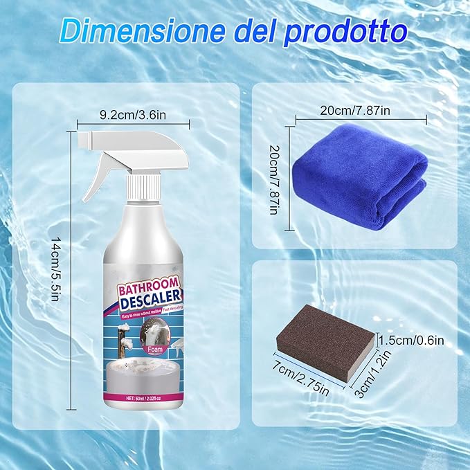 Bathroom Descaler Cleaner, 2026 New Multipurpose Stubborn Stains Cleaner, Bathroom Descaler Cleaners, Bathrooms Cleaning Foam Spray for Kitchen Bath Sink Glass (2)