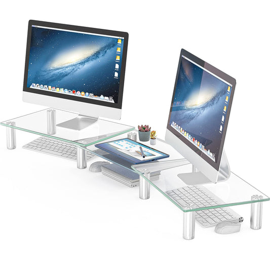 Hemudu Dual Monitor Stand -Adjustable Length and Ang | All Products - Image 1
