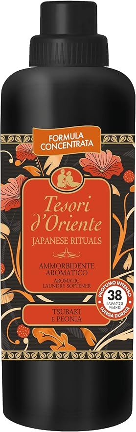 Tesori d'Oriente Fabric Softener, 25.69 Fl Oz, Tsubaki Oil and Peony, 760ml
