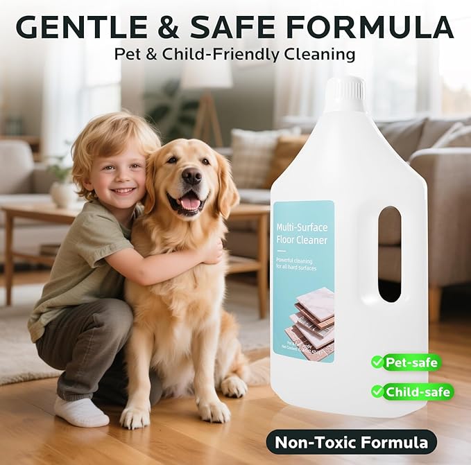 Floor Cleaning Solution, 82 Fl Oz - Compatible with L10s Ultra/L20 Ultra/X50 Ultra/L10s Pro Ultra/X40 Ultra/L40 Ultra/X30 Ultra/L30 Ultra Series, Low-Foam Pet and Kid Friendly (Unscented)