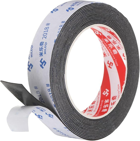 PATIKIL Sponge Rubber Foam Tape, 63/64" W x 1/32" t x 16.4ft l Self-Adhesive Foam Insulation Tape Weather Stripping for Window Door Soundproofing Weatherstrip AC Seal Strip, Black