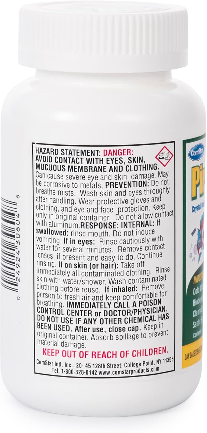 ComStar Piranha II,1 Pound, Industrial Drain Opener, Powerful Formula with Aluminum Chips for Extra Heat, Instantly Dissolves Grease & Hair, Safe for Metal & Plastic Pipes (30-604)